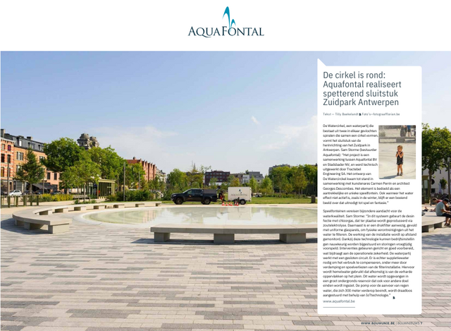 Aquafontal realiseert spetterend sluitstuk Zuidpark Antwerpen