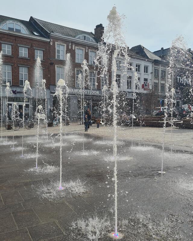 Bouw speelfontein Grote Markt Aarschot